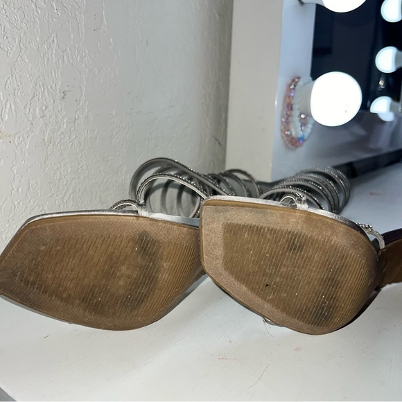 Silver bling wrap up heels - Picture 5 of 8